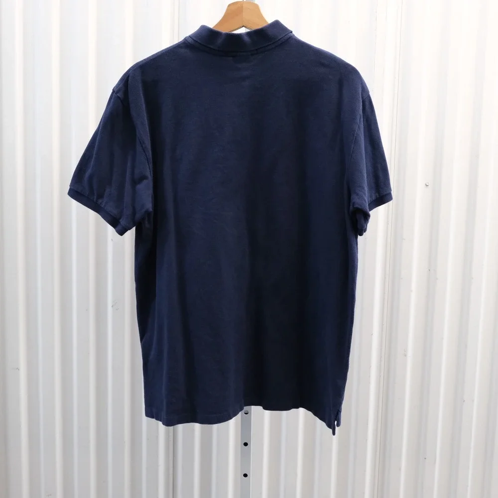 Polo Ralph Lauren Polo Shirt Men XL Navy Blue Slim Fit Short Sleeve Cotton